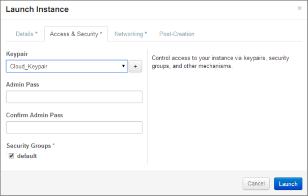 Launch Instance Access & Security