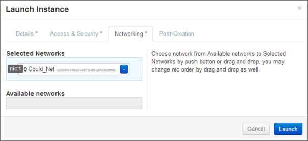 Launch Instance Networking