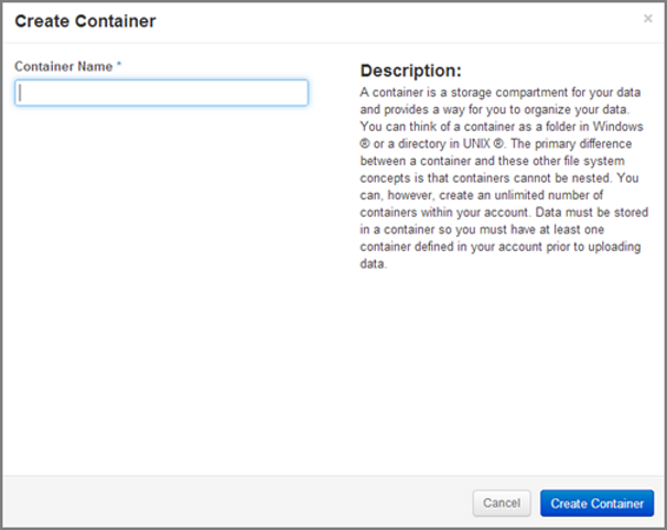 Containers – Create Container