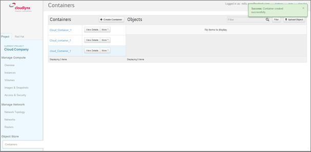 Containers Successfully Created Container