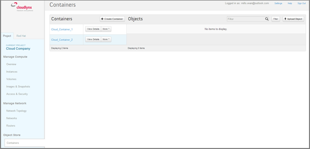 Containers – Upload an Object