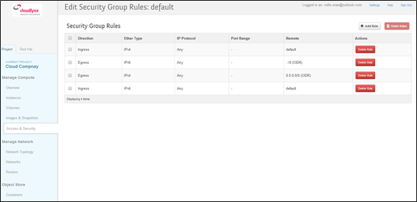 Edit Security Group Rules